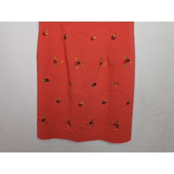 City Triangles 11 VTG 90s Y2K Knee Length Dress Embroidered Floral Square Neck - Picture 5 of 7